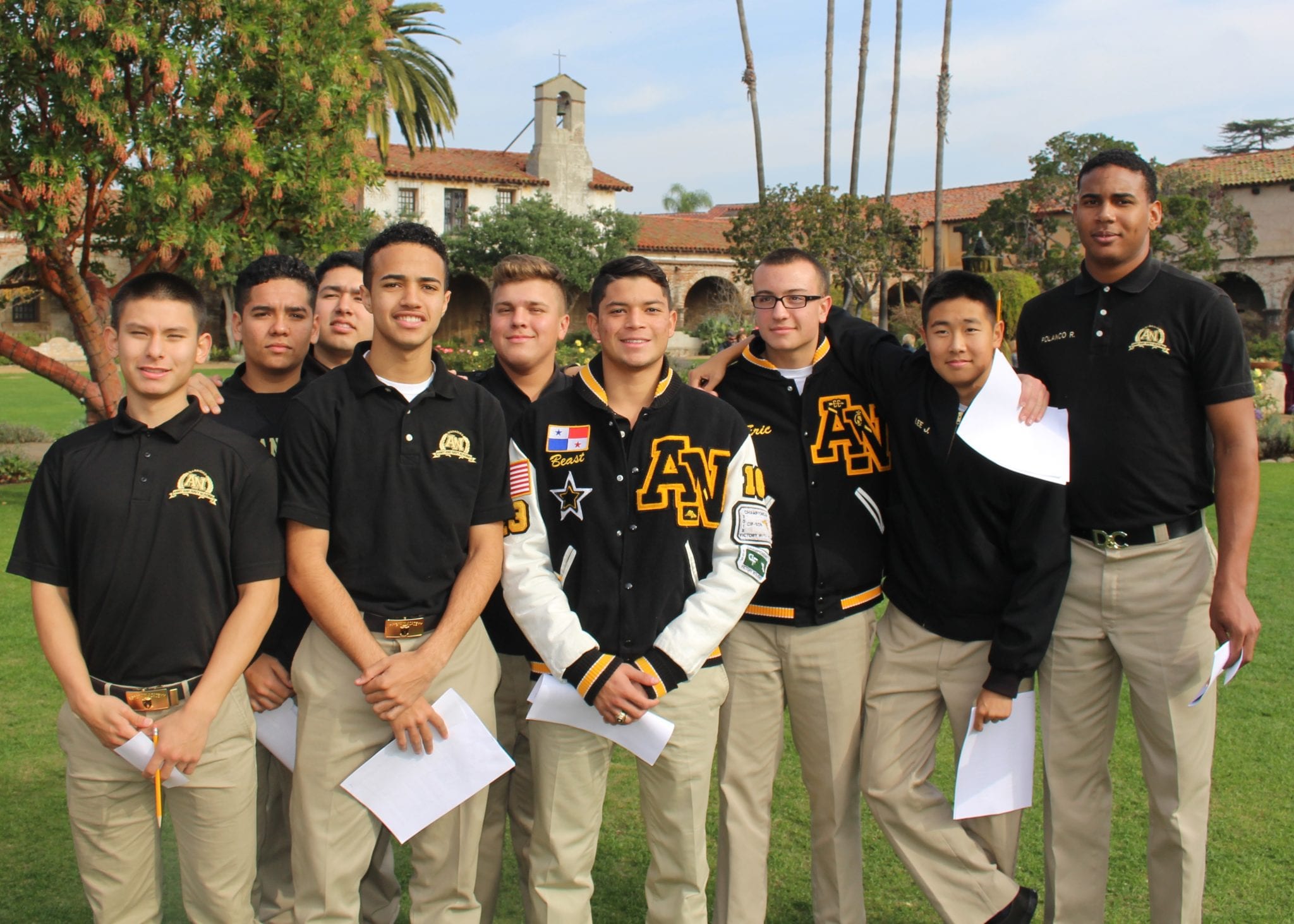 Boarding school class on a field trip